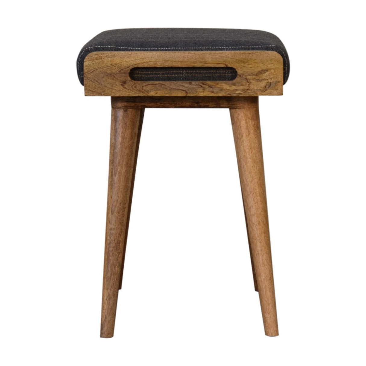 Pewter Tweed Tray Style Footstool NOVEX FURNITURES