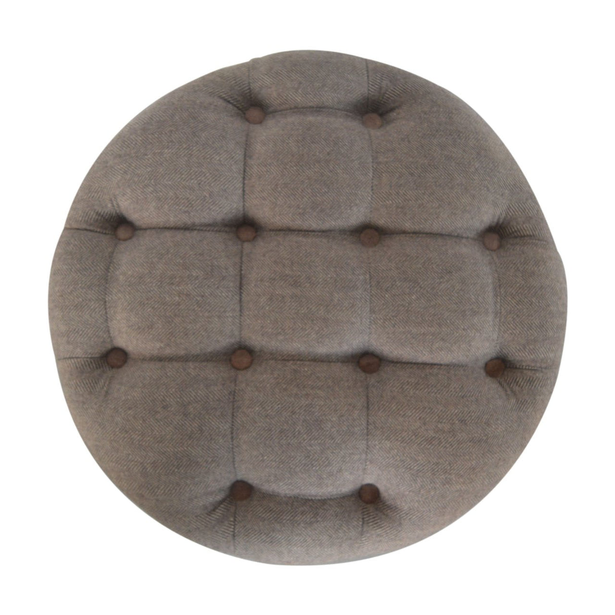 Deep Button Round Checked Footstool NOVEX FURNITURES