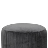 Grey Velvet Pleated Footstool NOVEX FURNITURES
