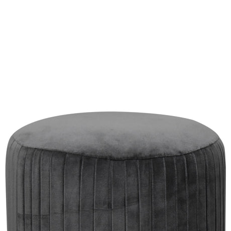 Grey Velvet Pleated Footstool NOVEX FURNITURES