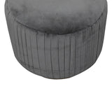 Grey Velvet Pleated Footstool NOVEX FURNITURES