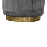 Grey Velvet Pleated Footstool NOVEX FURNITURES