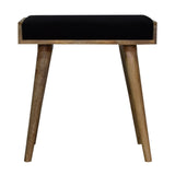 Black Velvet Tray Style Footstool NOVEX FURNITURES