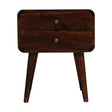Curved Dark Walnut Bedside NOVEX FURNITURE