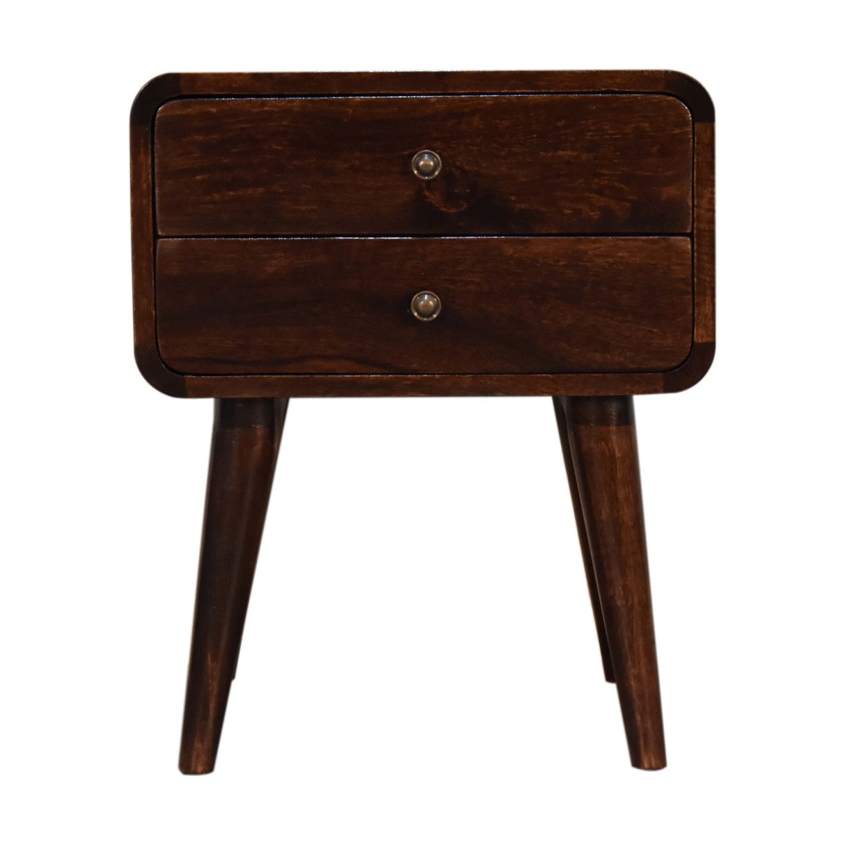 Curved Dark Walnut Bedside NOVEX FURNITURE