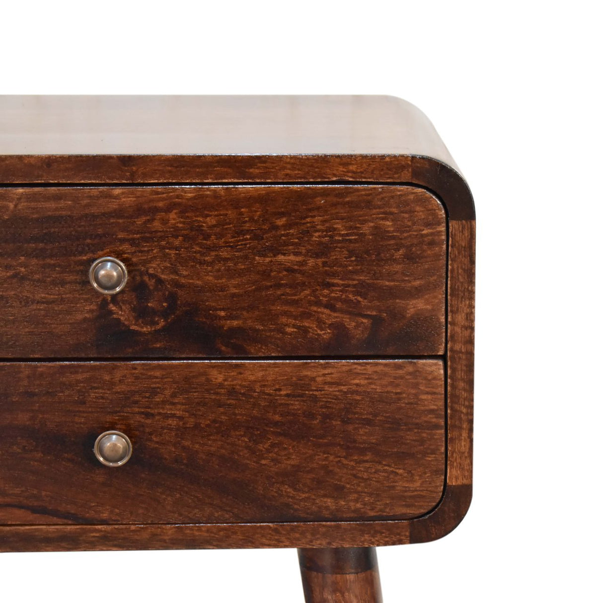 Curved Dark Walnut Bedside NOVEX FURNITURE