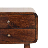 Curved Dark Walnut Bedside NOVEX FURNITURE