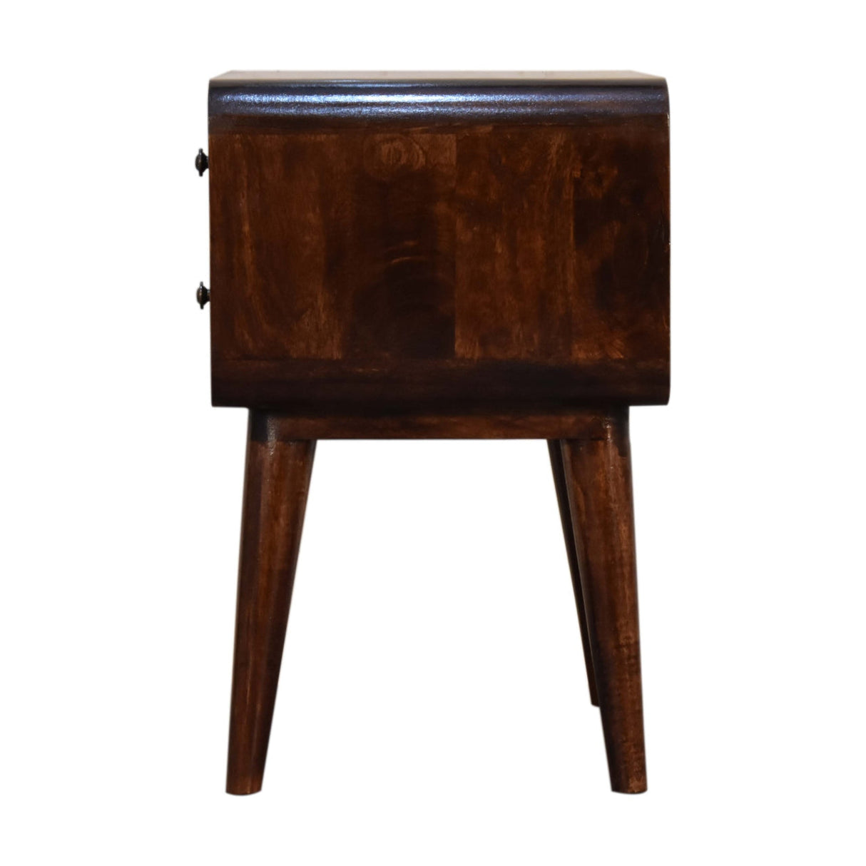 Curved Dark Walnut Bedside NOVEX FURNITURE