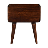 Curved Dark Walnut Bedside NOVEX FURNITURE