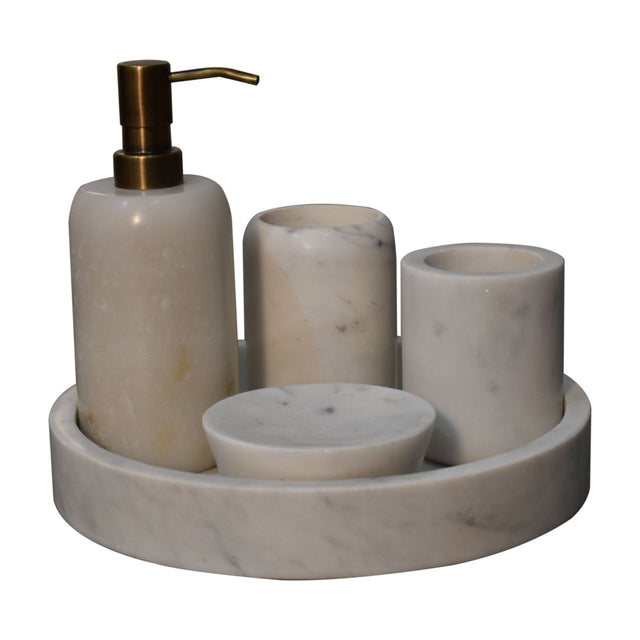 White Marble Bathroom Set of 5 NOVEX FURNITURES