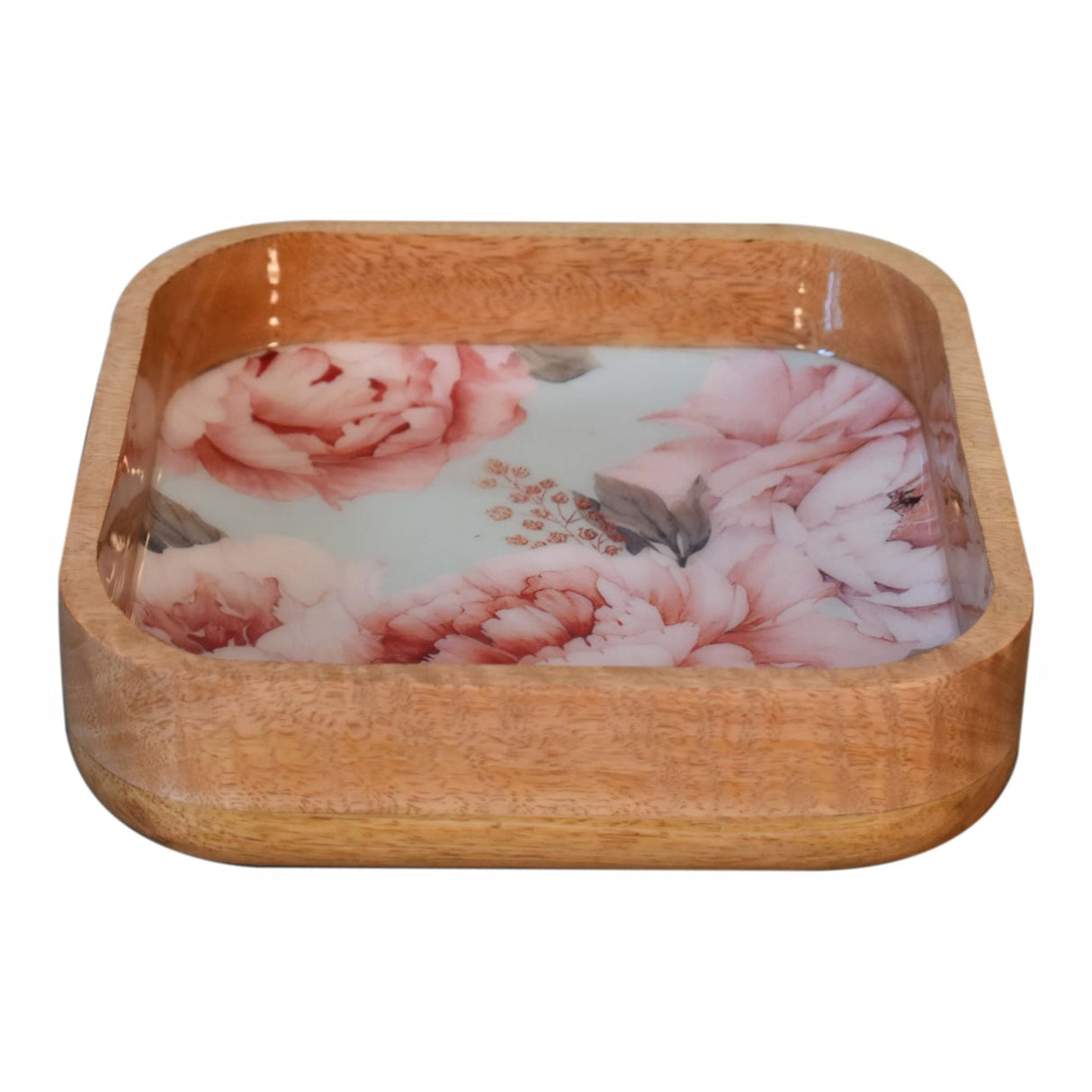 Pink Floral Square Bowl Set of 2 NOVEX FURNITURES