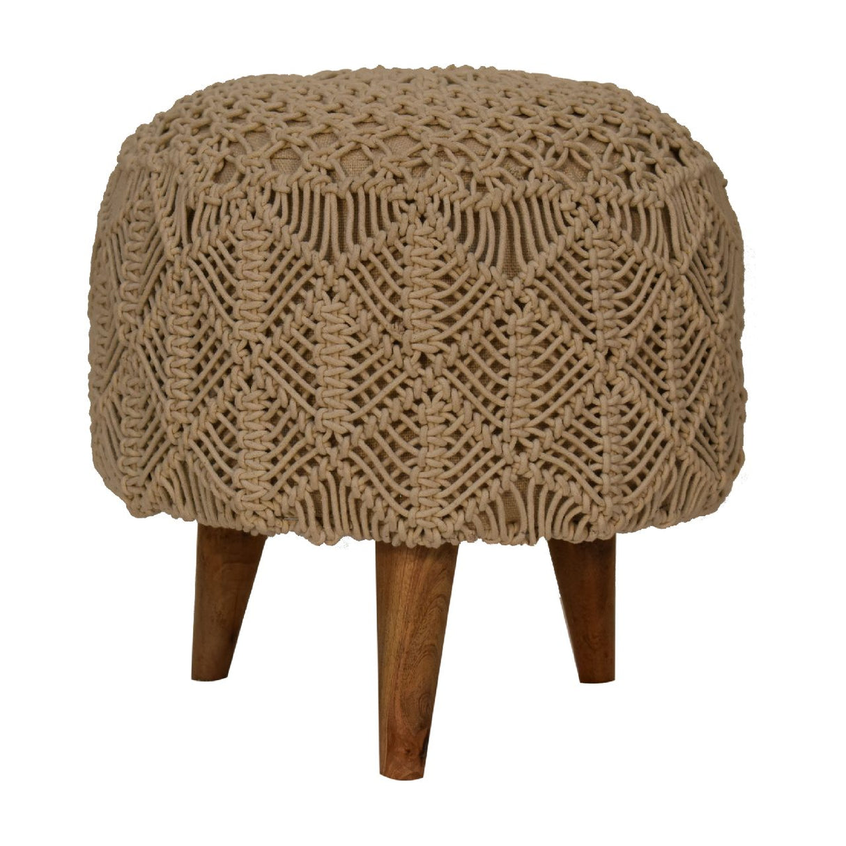 Crotchet Beige Footstool NOVEX FURNITURES