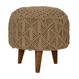 Crotchet Beige Footstool NOVEX FURNITURES