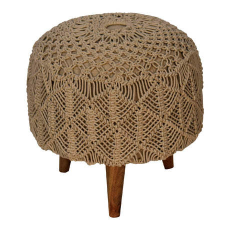 Crotchet Beige Footstool NOVEX FURNITURES