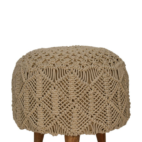 Crotchet Beige Footstool NOVEX FURNITURES