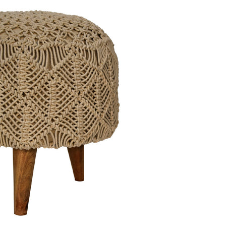 Crotchet Beige Footstool NOVEX FURNITURES