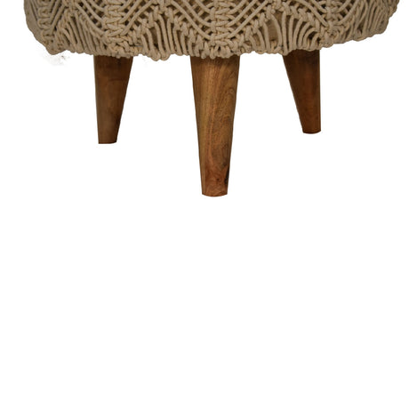 Crotchet Beige Footstool NOVEX FURNITURES