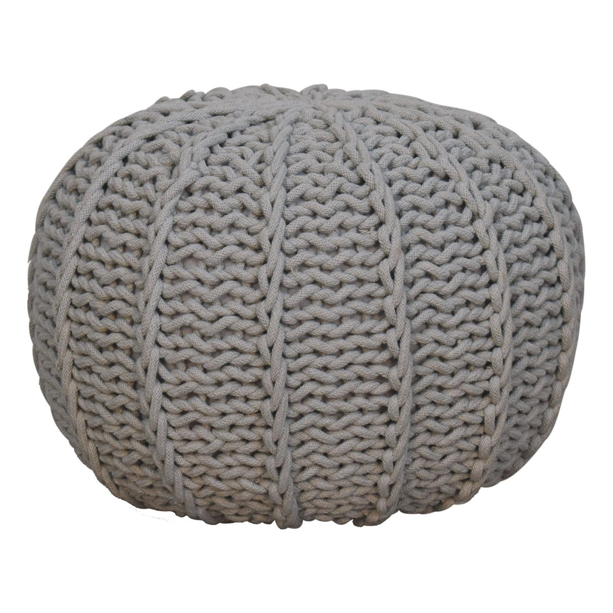 Grey Cable Pouffe NOVEX FURNITURES