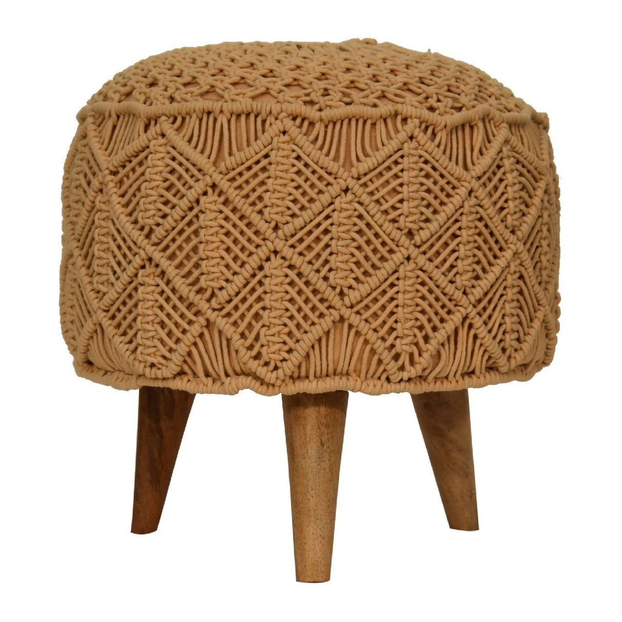 Crotchet Mustard Footstool NOVEX FURNITURES