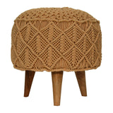 Crotchet Mustard Footstool NOVEX FURNITURES