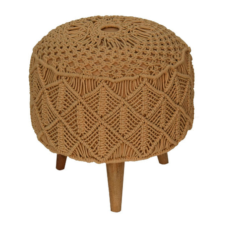 Crotchet Mustard Footstool NOVEX FURNITURES