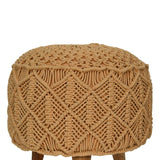 Crotchet Mustard Footstool NOVEX FURNITURES