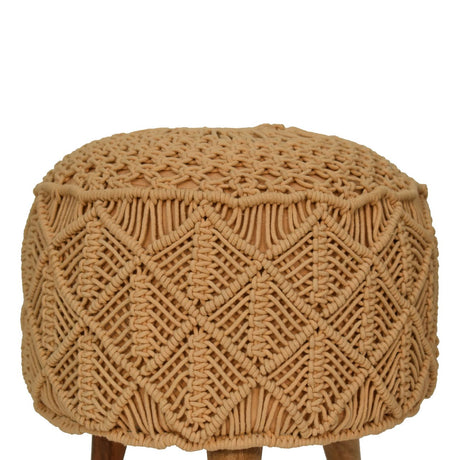 Crotchet Mustard Footstool NOVEX FURNITURES