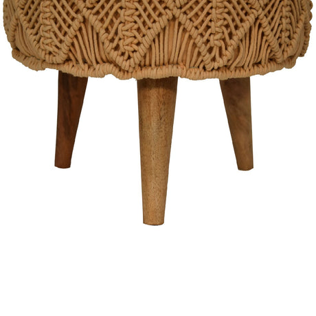 Crotchet Mustard Footstool NOVEX FURNITURES