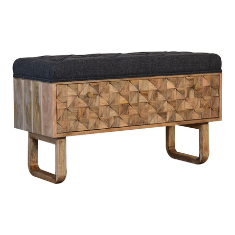'U' Black Tweed Pineapple Bench NOVEX FURNITURES