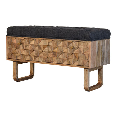 'U' Black Tweed Pineapple Bench NOVEX FURNITURES