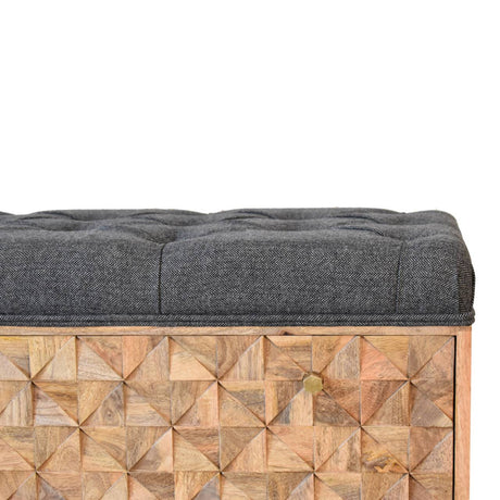 'U' Black Tweed Pineapple Bench NOVEX FURNITURES
