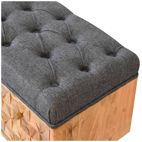 'U' Black Tweed Pineapple Bench NOVEX FURNITURES