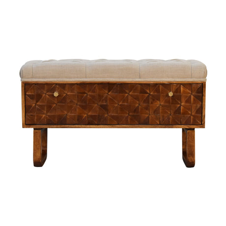 'U' Chestnut Pineapple Bench NOVEX FURNITURES