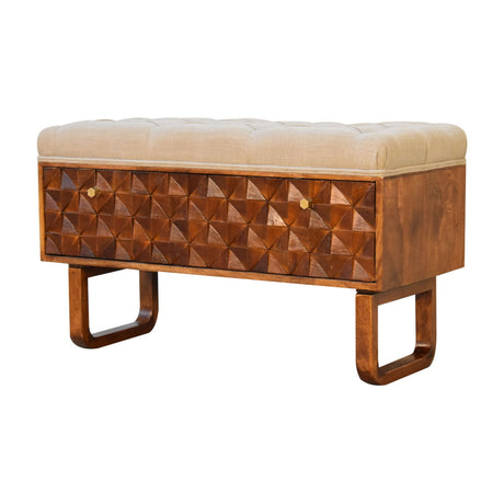 'U' Chestnut Pineapple Bench NOVEX FURNITURES