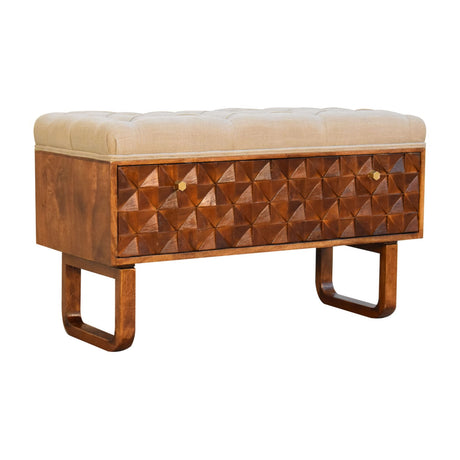 'U' Chestnut Pineapple Bench NOVEX FURNITURES