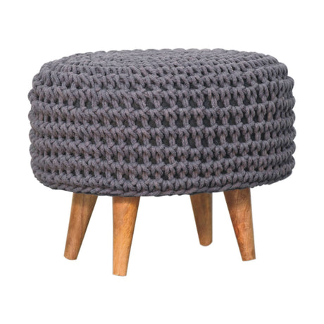 Keeva Grey Oblong Footstool NOVEX FURNITURES