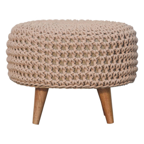 Keeva Beige Oblong Footstool NOVEX FURNITURES