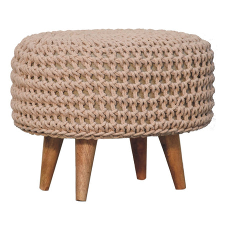 Keeva Beige Oblong Footstool NOVEX FURNITURES