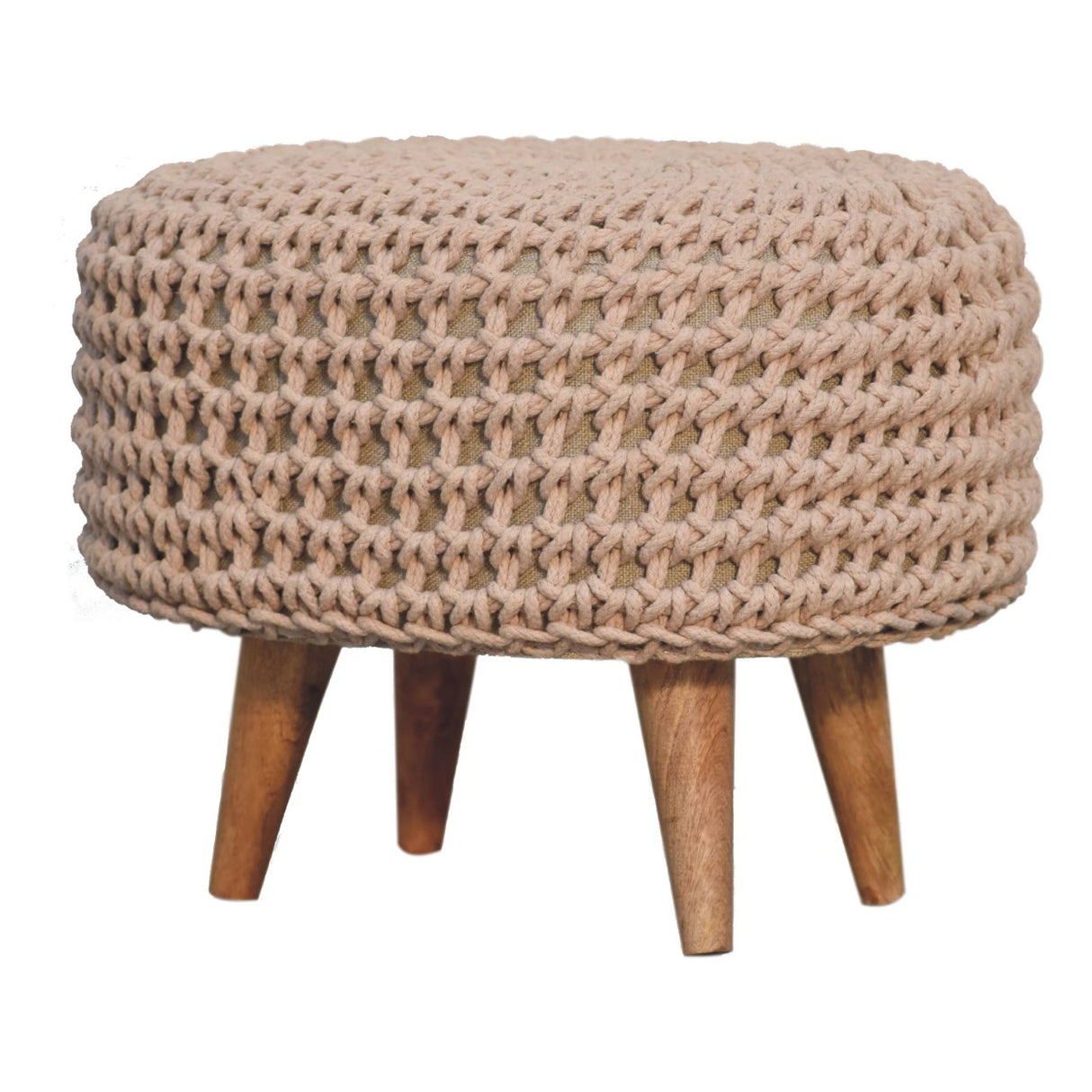Keeva Beige Oblong Footstool NOVEX FURNITURES