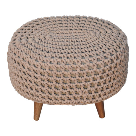 Keeva Beige Oblong Footstool NOVEX FURNITURES