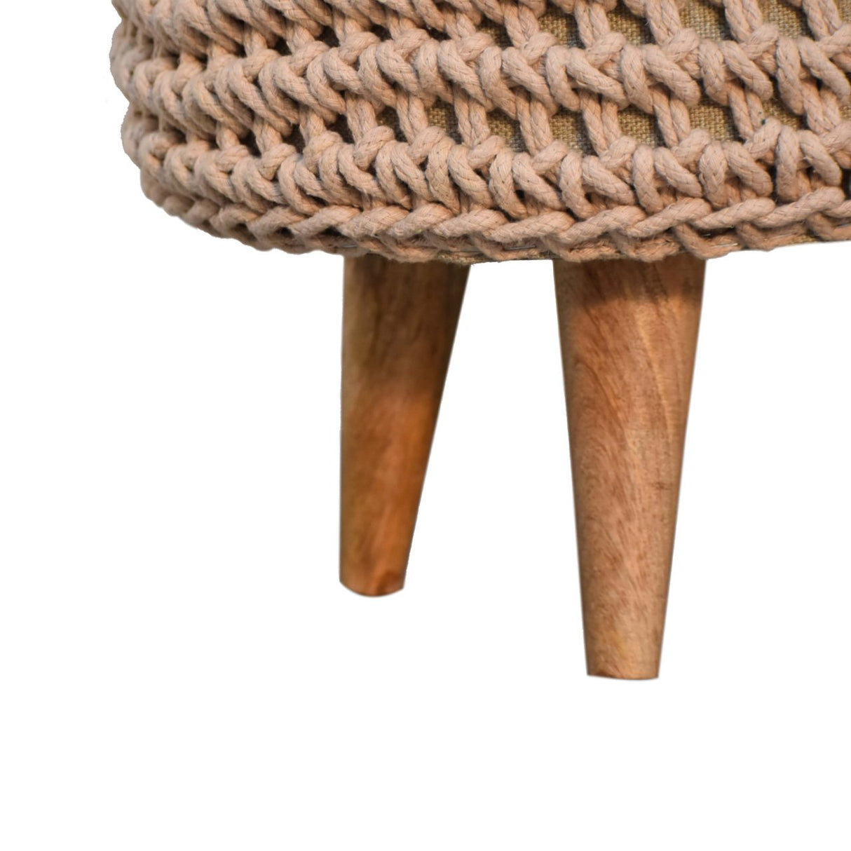 Keeva Beige Oblong Footstool NOVEX FURNITURES