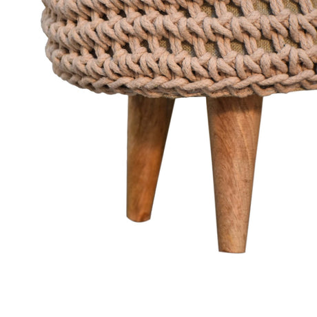 Keeva Beige Oblong Footstool NOVEX FURNITURES