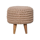 Keeva Beige Oblong Footstool NOVEX FURNITURES