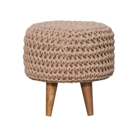 Keeva Beige Oblong Footstool NOVEX FURNITURES
