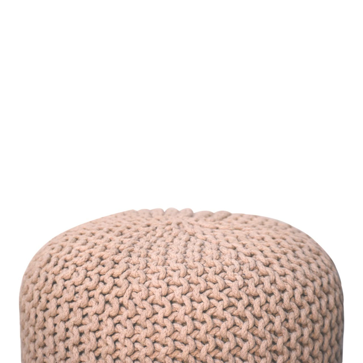 Keeva Beige Round Footstool NOVEX FURNITURES