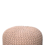 Keeva Beige Round Footstool NOVEX FURNITURES