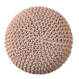 Keeva Beige Round Footstool NOVEX FURNITURES