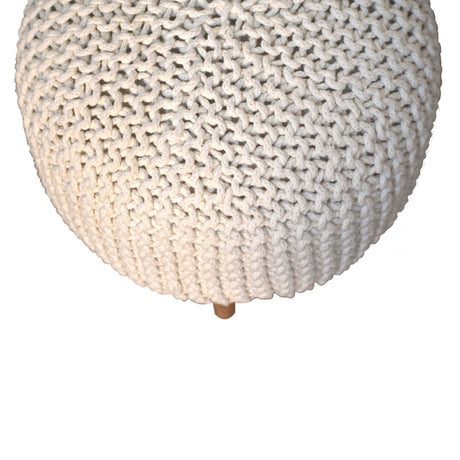 Keeva White Round Footstool NOVEX FURNITURES