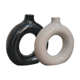 Black & White Gloss Flower Vase NOVEX FURNITURES