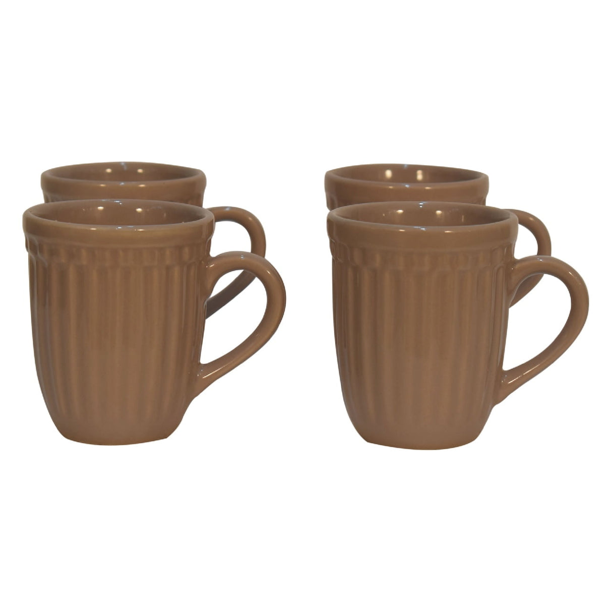 Beige Ribbed Mug Set of 4 NOVEX FURNITURES